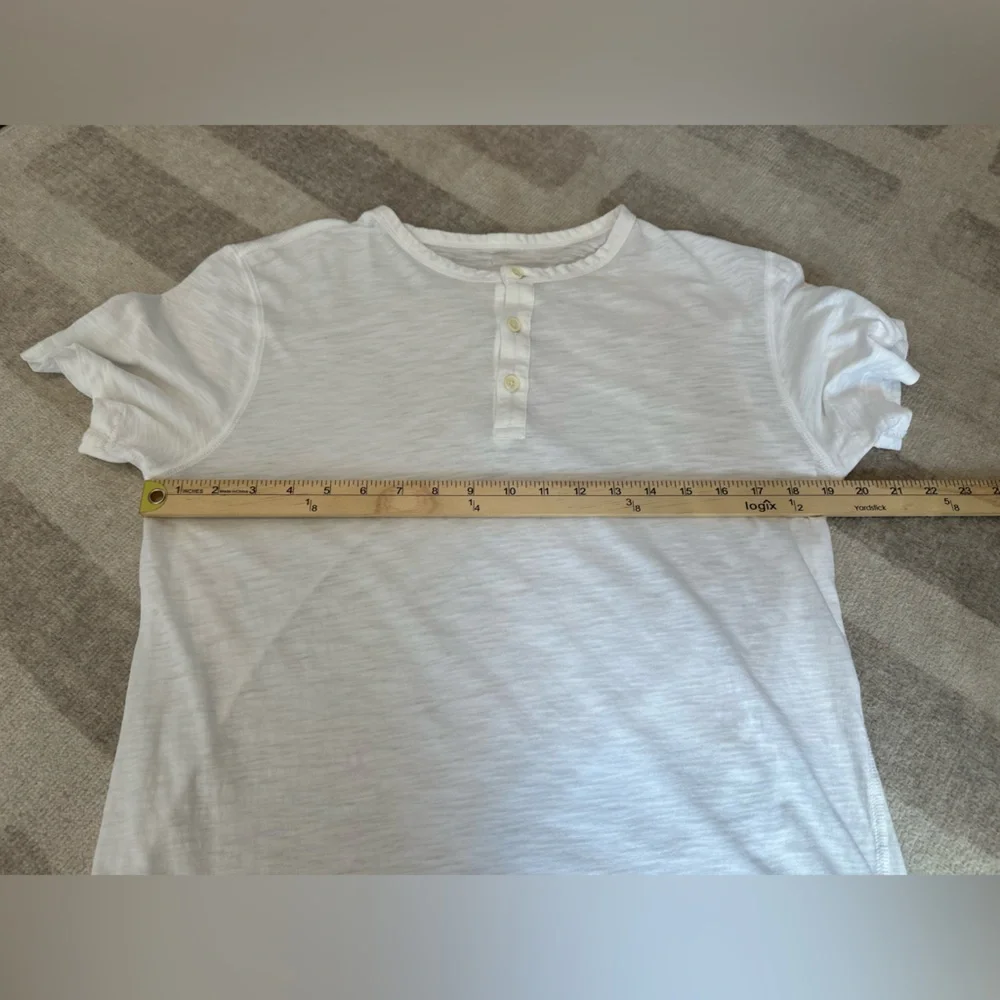 Everlane Men’s Cotton Slub Henley Short Sleeve White (Size L) - Picture 7 of 7